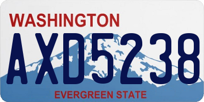 WA license plate AXD5238