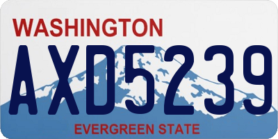 WA license plate AXD5239