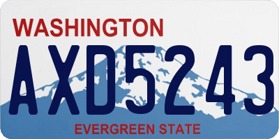 WA license plate AXD5243