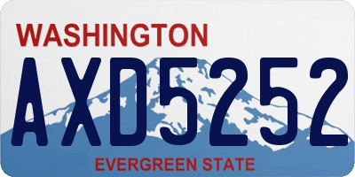 WA license plate AXD5252