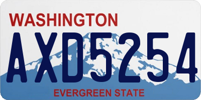 WA license plate AXD5254