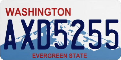 WA license plate AXD5255