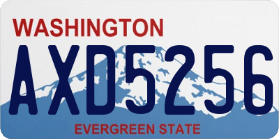 WA license plate AXD5256