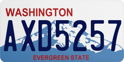 WA license plate AXD5257