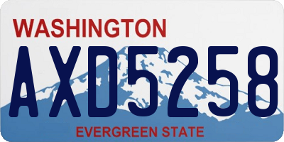 WA license plate AXD5258