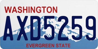 WA license plate AXD5259