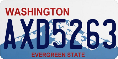WA license plate AXD5263