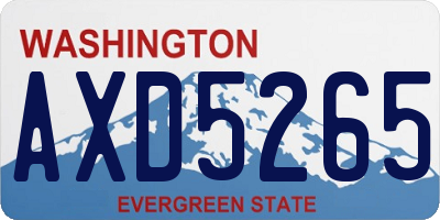 WA license plate AXD5265