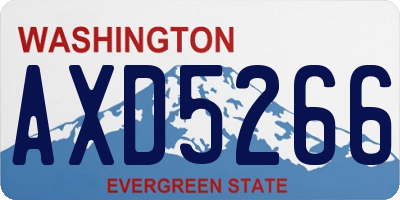 WA license plate AXD5266