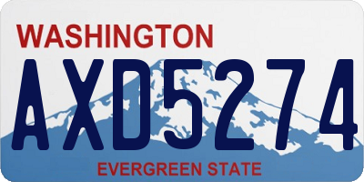 WA license plate AXD5274