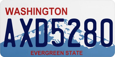 WA license plate AXD5280