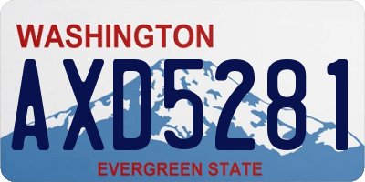 WA license plate AXD5281