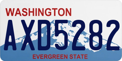 WA license plate AXD5282