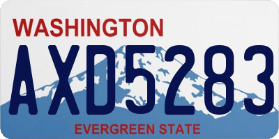 WA license plate AXD5283