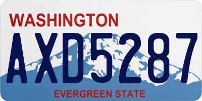 WA license plate AXD5287