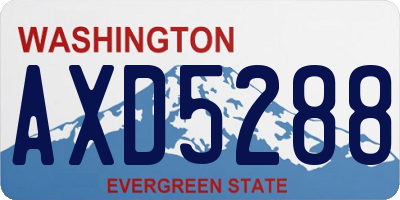 WA license plate AXD5288