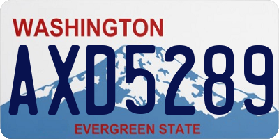 WA license plate AXD5289