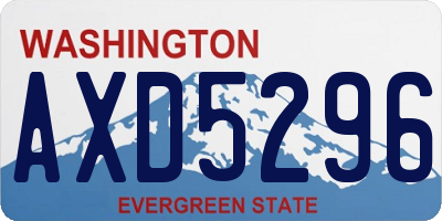 WA license plate AXD5296