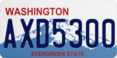 WA license plate AXD5300