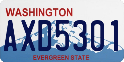 WA license plate AXD5301
