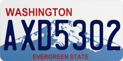 WA license plate AXD5302