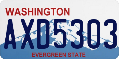 WA license plate AXD5303