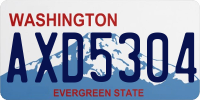 WA license plate AXD5304