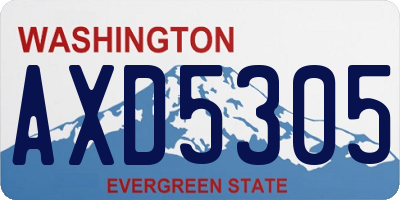 WA license plate AXD5305