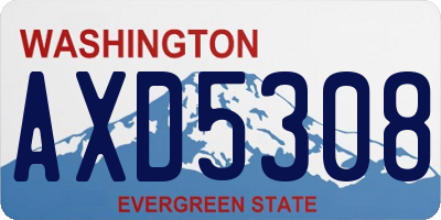 WA license plate AXD5308