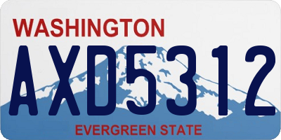 WA license plate AXD5312