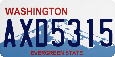 WA license plate AXD5315