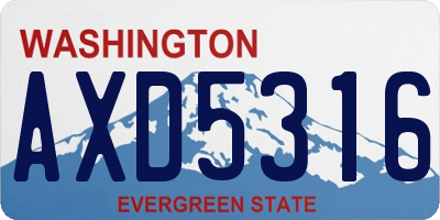 WA license plate AXD5316