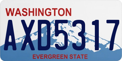 WA license plate AXD5317