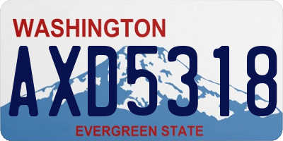 WA license plate AXD5318