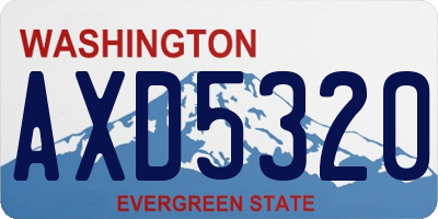 WA license plate AXD5320