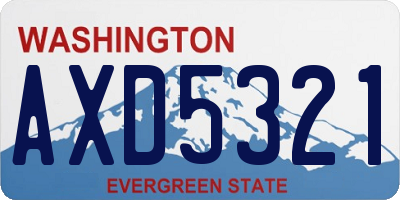 WA license plate AXD5321