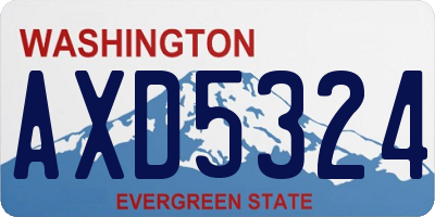 WA license plate AXD5324