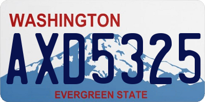 WA license plate AXD5325