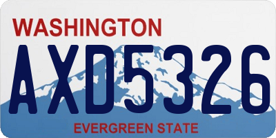 WA license plate AXD5326