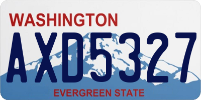 WA license plate AXD5327
