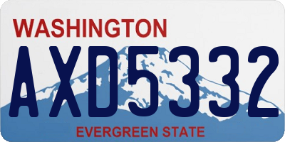 WA license plate AXD5332