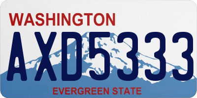 WA license plate AXD5333
