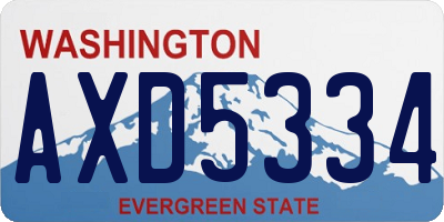 WA license plate AXD5334