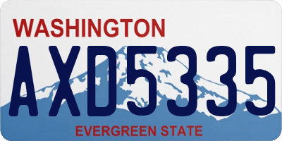 WA license plate AXD5335