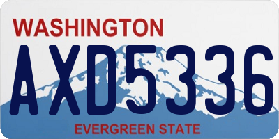 WA license plate AXD5336