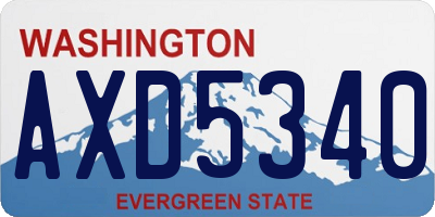 WA license plate AXD5340