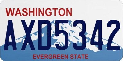 WA license plate AXD5342