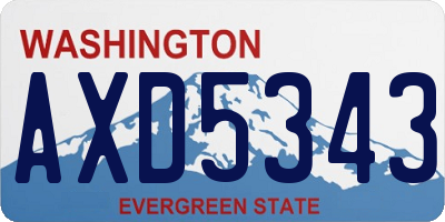 WA license plate AXD5343