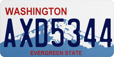 WA license plate AXD5344