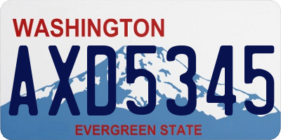 WA license plate AXD5345